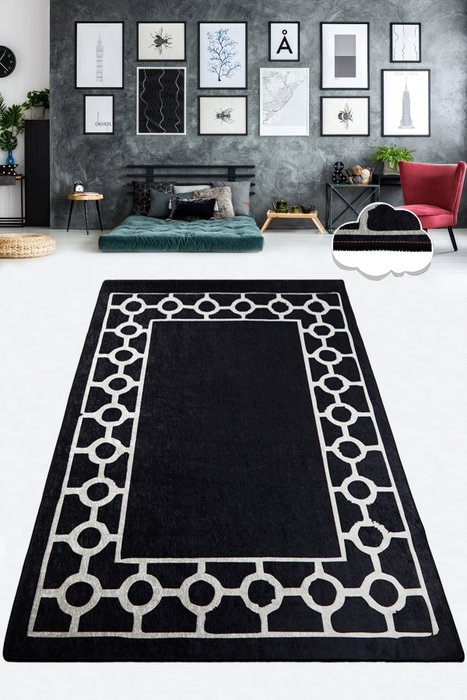 Conceptum Alfombra de Pasillo Bague Black 100 x 300 cm Conceptum Alfombra de Pasillo Bague Black 100 x 300 cm
